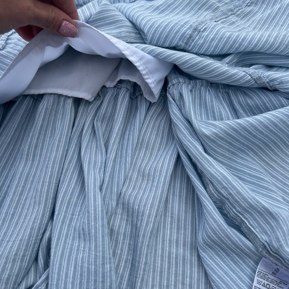 Old Navy Midi Dress Tiered Ruffled Sz XL Cottage Core Blue White Striped‎ - Picture 7 of 9